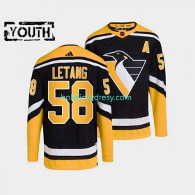 Dětské Hokejový Dres Pittsburgh Penguins Kris Letang 58 Adidas 2022-2023 Reverse Retro Černá Authentic